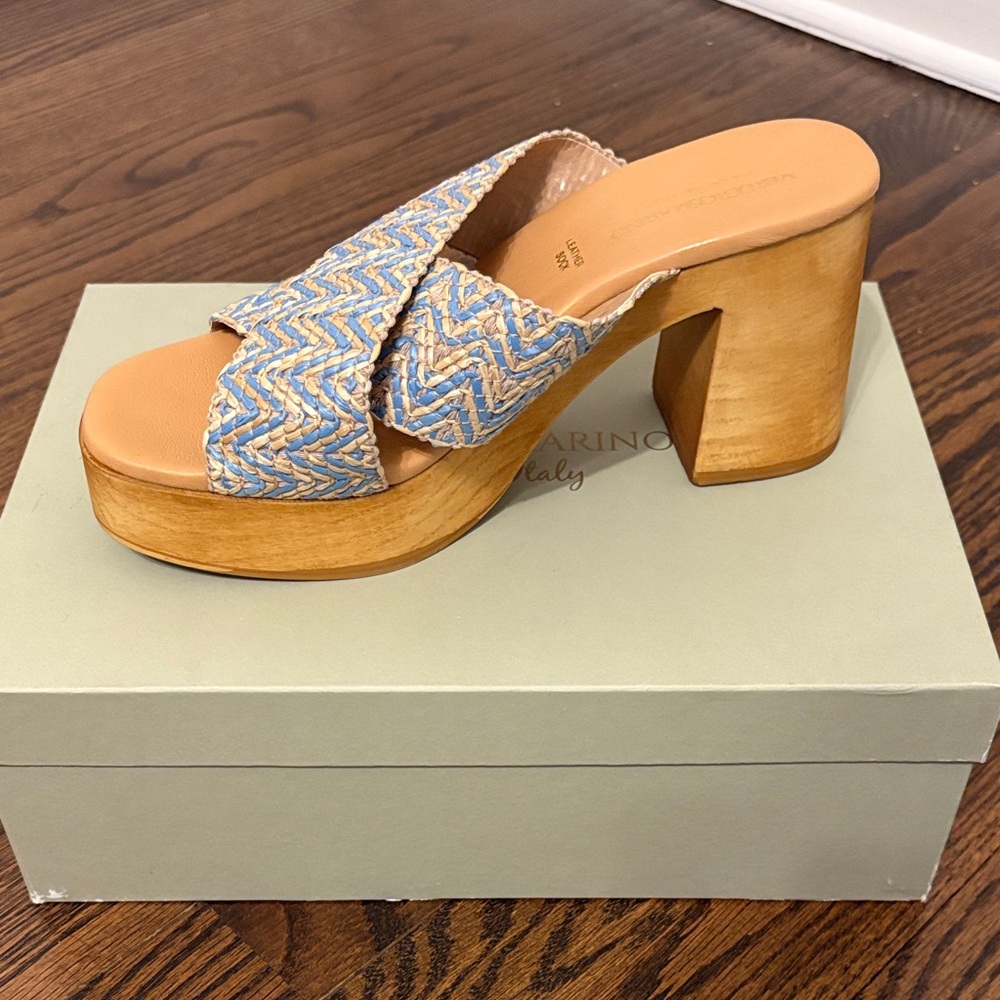Verderosmarino Blue and Tan Platform Sandals